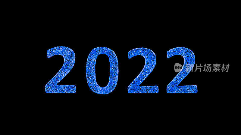 由尘埃制成的“NUMBER 2022”的特写